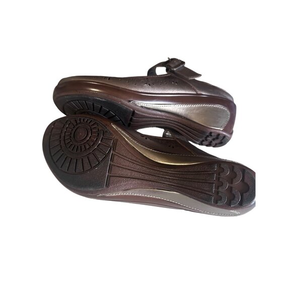 White Mountain bronze peep toe leather sandals size 9M - Picture 4 of 6